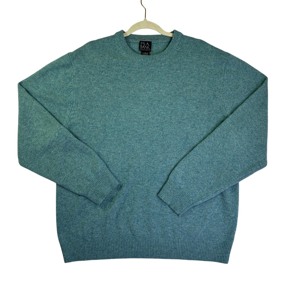 Jos. A. Bank Executive Collection Lambswool Blend Crewneck Sweater Teal Mens L
